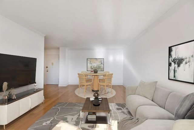 living room with light wood finished floors