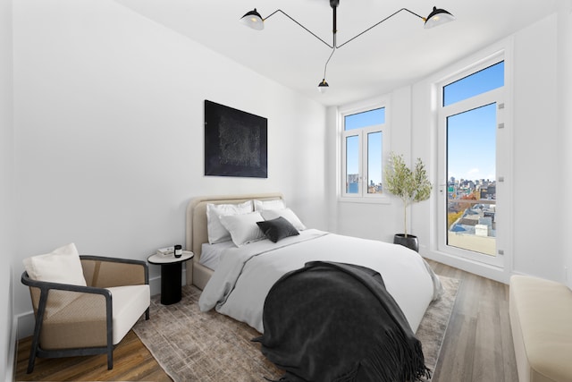 bedroom featuring hardwood / wood-style flooring