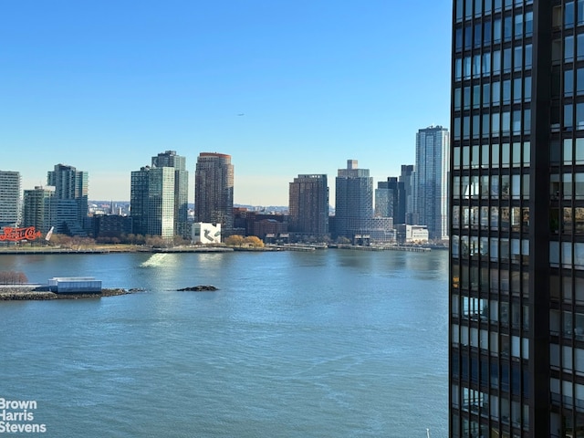 property view of water with a view of city
