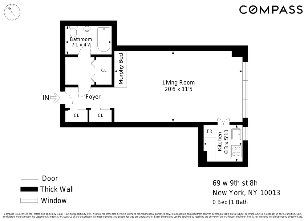 69 W 9th St Unit 8H, New York City, NY 10011 - view of room layout