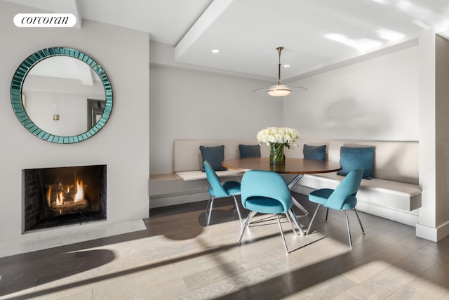 dining room with hardwood / wood-style flooring