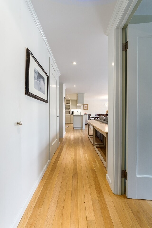 bedroom with light hardwood / wood-style flooring