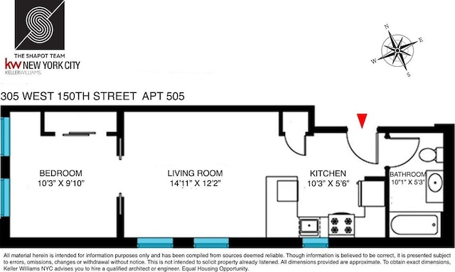 305 W 150th St Unit 505, New York City, NY 10039 - room layout