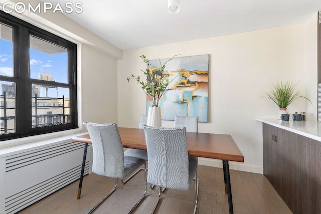 dining area featuring hardwood / wood-style floors