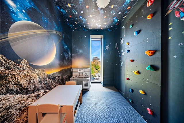 interior space featuring carpet