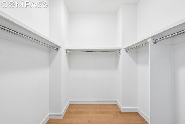 walk in closet featuring hardwood / wood-style flooring