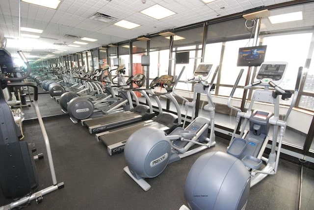 workout area featuring visible vents