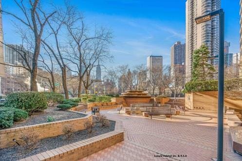 view of community featuring a city view