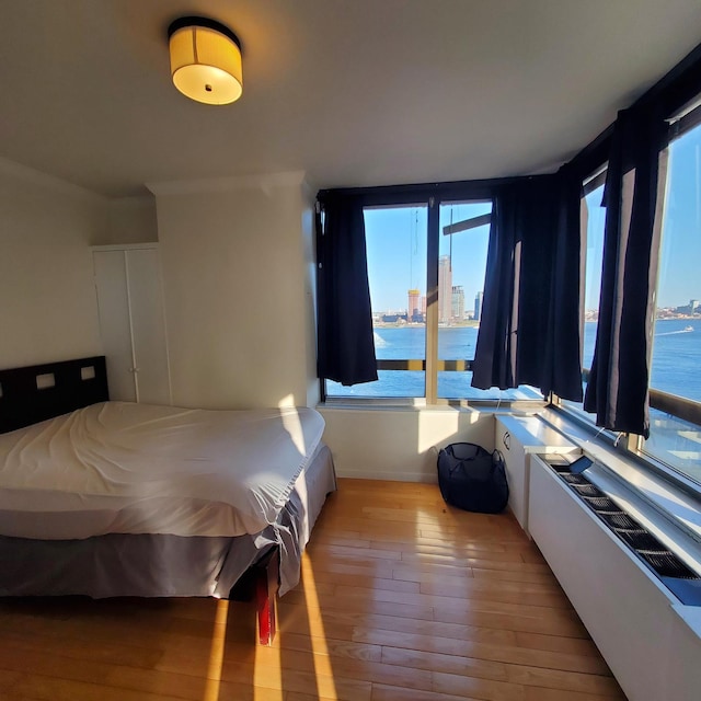 bedroom featuring light wood-style floors