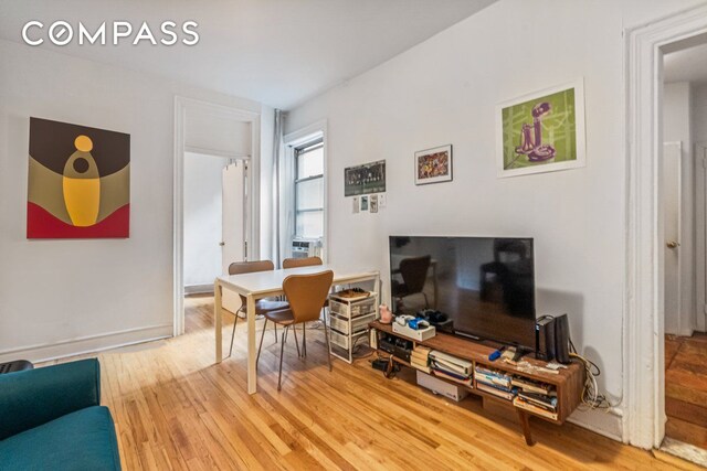 living room featuring wood-type flooring