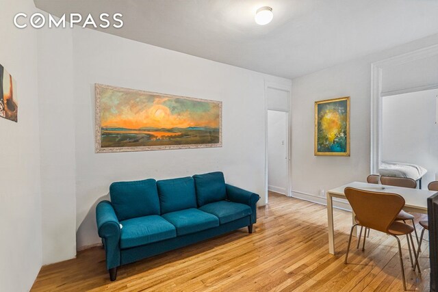 living room featuring light wood-type flooring