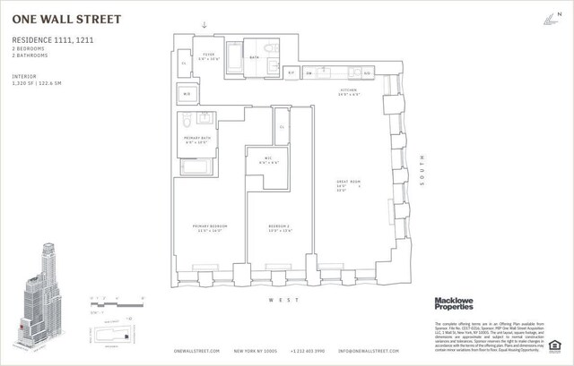 1 Wall St Unit 1111, New York City, NY 10005 - view of property floor plan