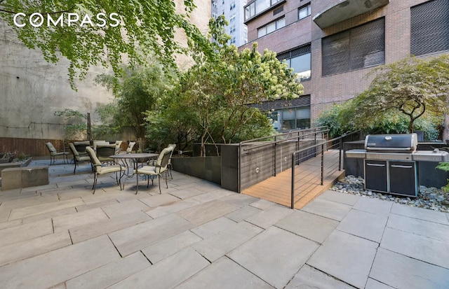 view of patio / terrace with a grill