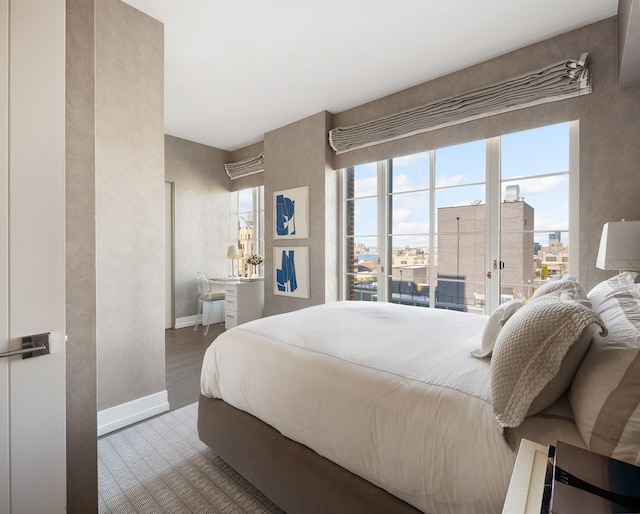 bedroom with baseboards