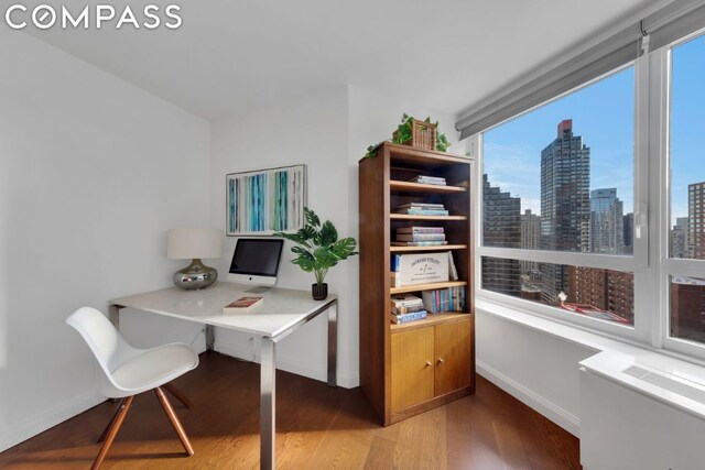 office featuring hardwood / wood-style flooring