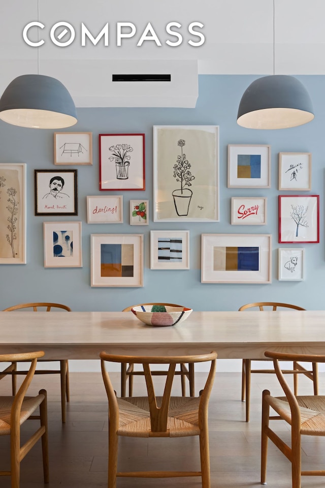 dining area featuring wood finished floors