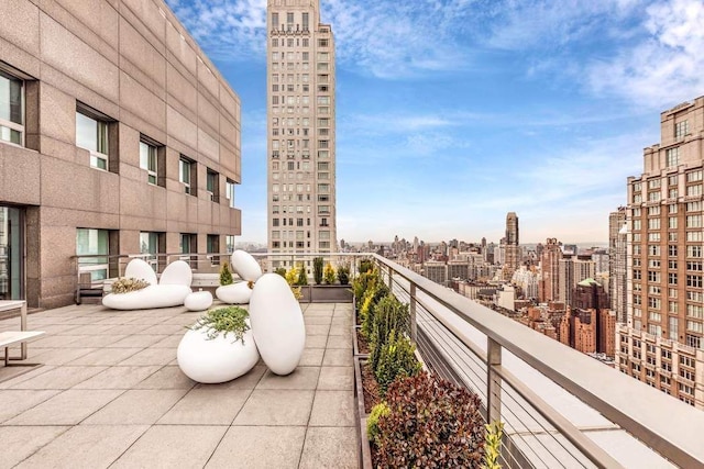 balcony with a view of city