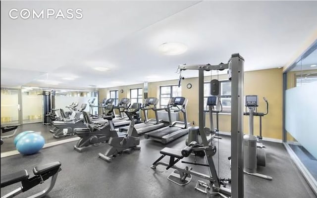 gym with baseboards