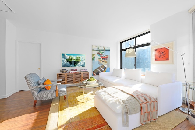 188 E 64th St Unit 1702, New York City, NY 10065 - living room with hardwood / wood-style floors