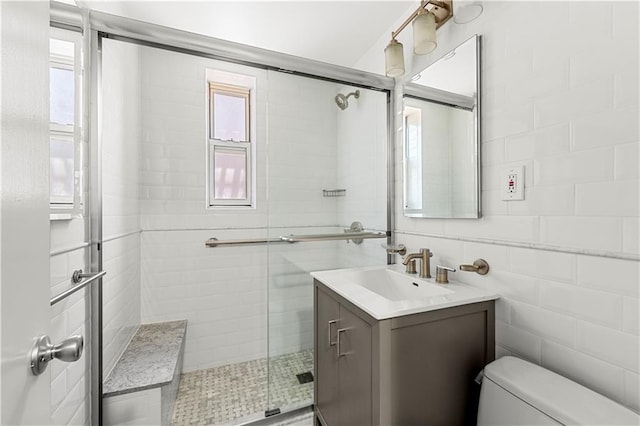 221 Mcdonald Ave Unit P3, New York City, NY 11218 - bathroom with vanity, a stall shower, and healthy amount of natural light