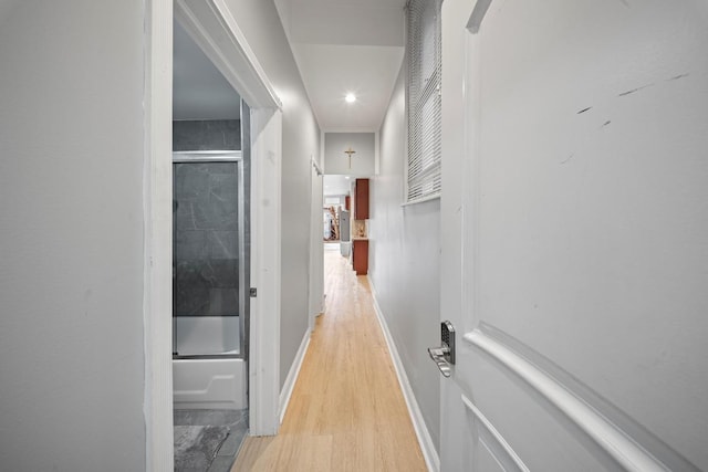 hallway featuring light hardwood / wood-style floors