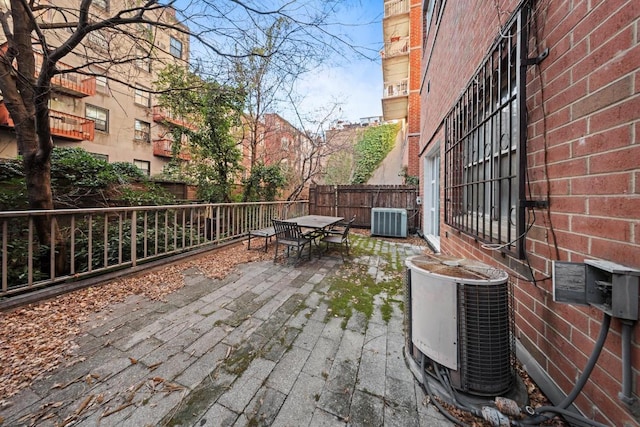 view of patio featuring central air condition unit