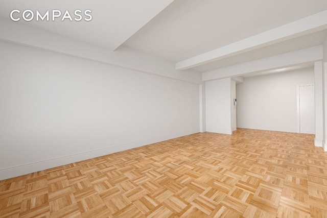 empty room featuring light parquet flooring