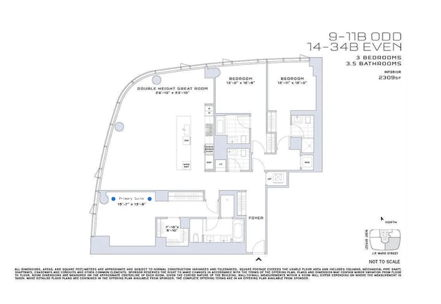 50 W St Unit 14B, New York City, NY 10006 - home floor plan