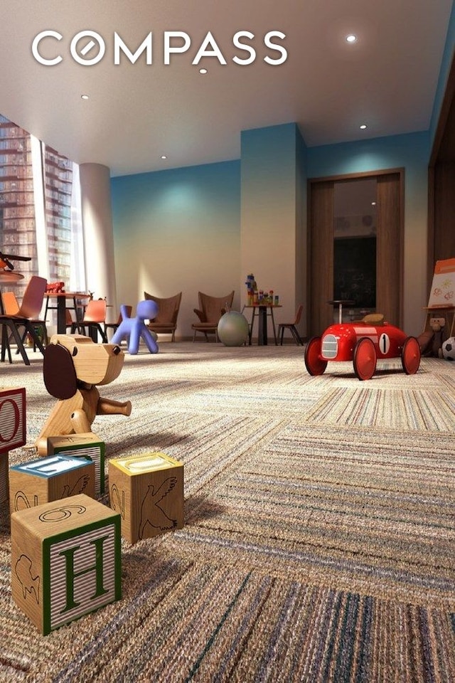50 W St Unit 14B, New York City, NY 10006 - building lobby with recessed lighting