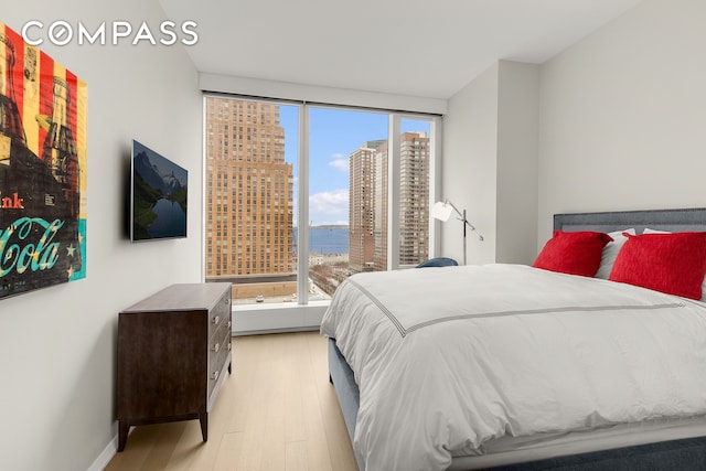 50 W St Unit 14B, New York City, NY 10006 - bedroom with light wood finished floors