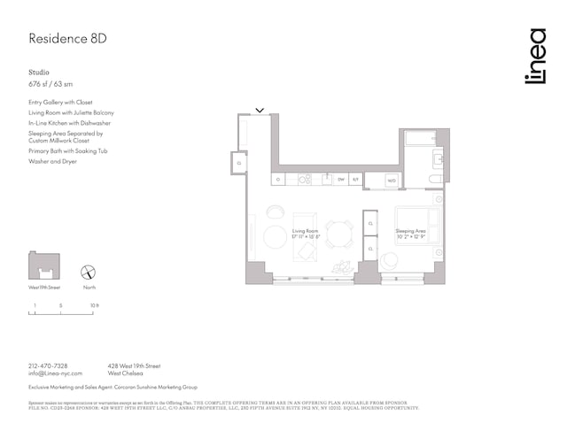 428 W 19th St Unit 8D, New York City, NY 10011 - view of room layout