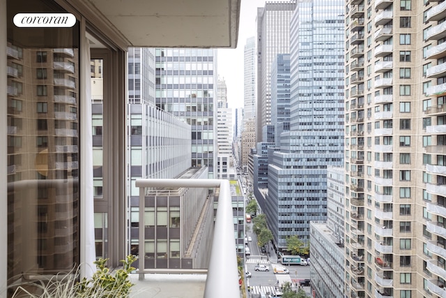 balcony featuring a view of city