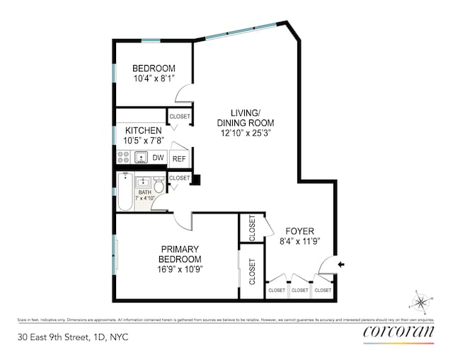 30 E 9th St Unit 1D, New York City, NY 10003 - view of floor plan / room layout