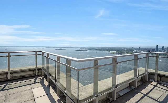 balcony with a water view