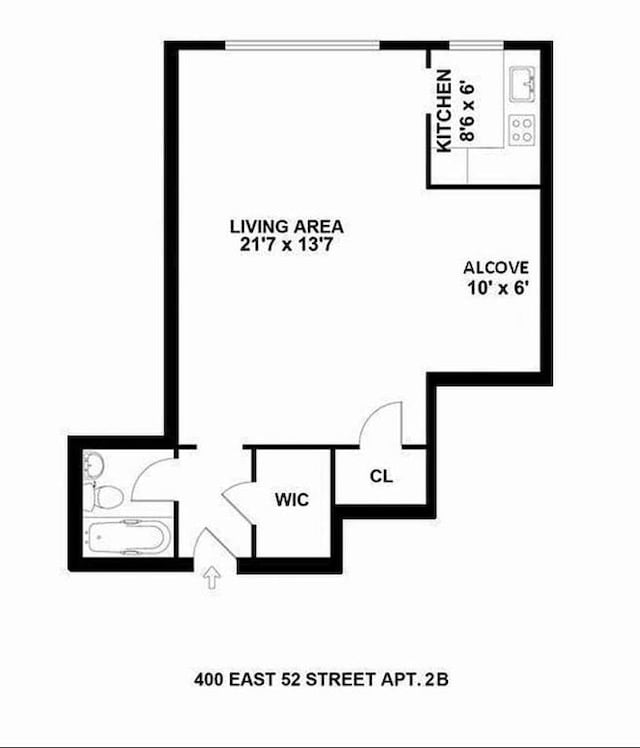 400 E 52nd St Unit 2B, New York City NY 10022, 1 bath CONDO for sale