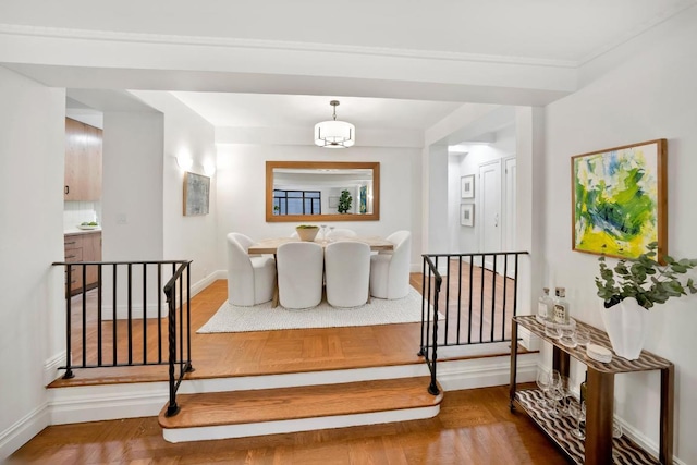 interior space with hardwood / wood-style floors