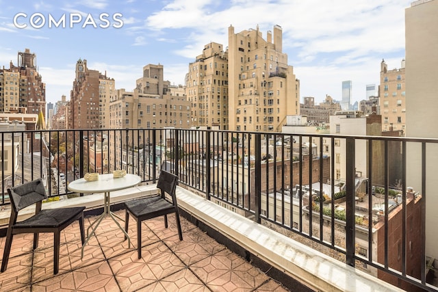 balcony with a view of city