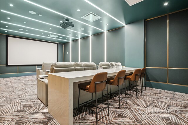 218 W 103rd St Unit 11D, New York City, NY 10025 - carpeted cinema room featuring recessed lighting and visible vents