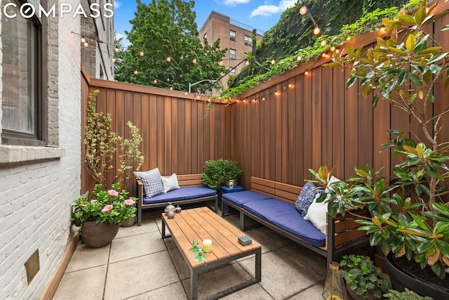 view of patio with an outdoor hangout area