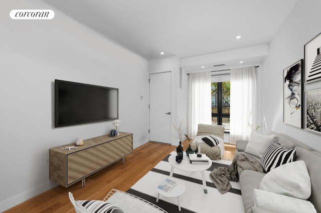 living room featuring hardwood / wood-style floors