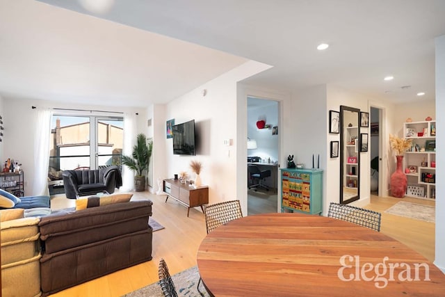 living room featuring light hardwood / wood-style flooring