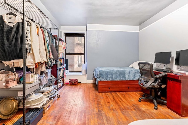 bedroom featuring light wood-type flooring