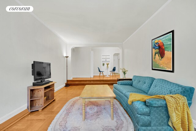 dining room featuring parquet floors