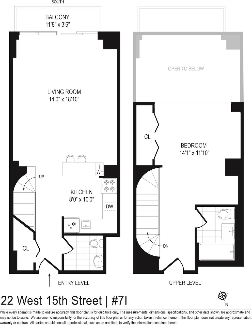 22 W 15th St Unit 7I, New York City, NY 10011 - floor plan