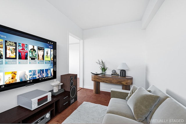 home theater featuring baseboards