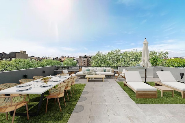 view of patio / terrace with an outdoor living space