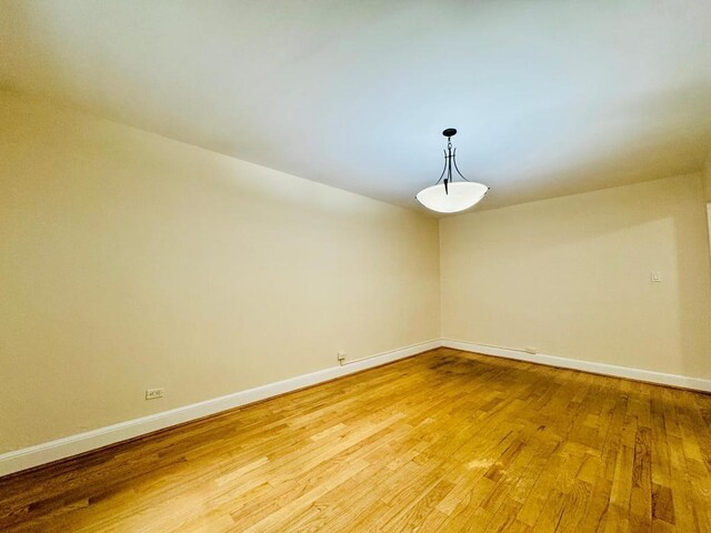 spare room featuring light wood-type flooring