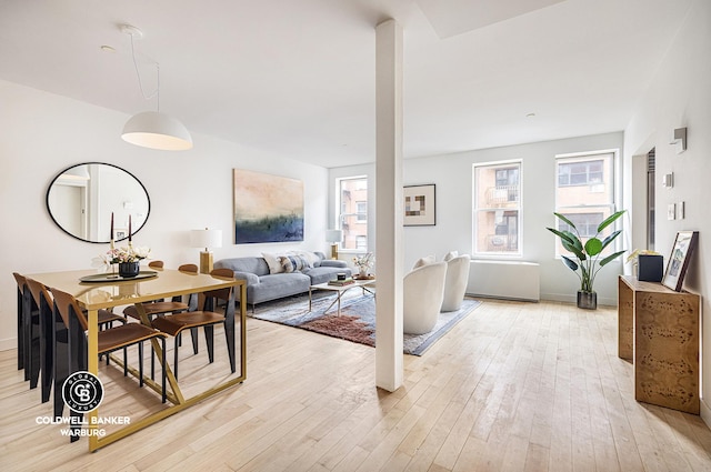 living room with light wood-style floors