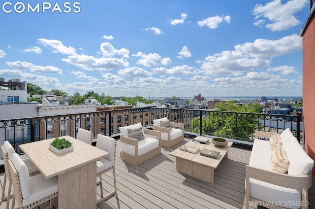 deck with an outdoor living space