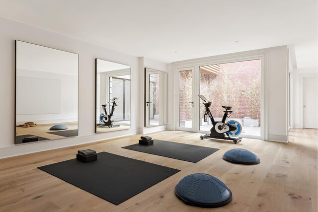 dining area featuring light parquet flooring